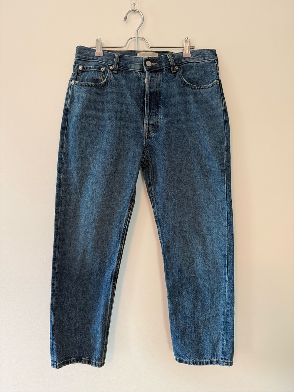 Everlane The Relaxed Straight Fit Organic Cotton Blue Jeans Size 27 Regular